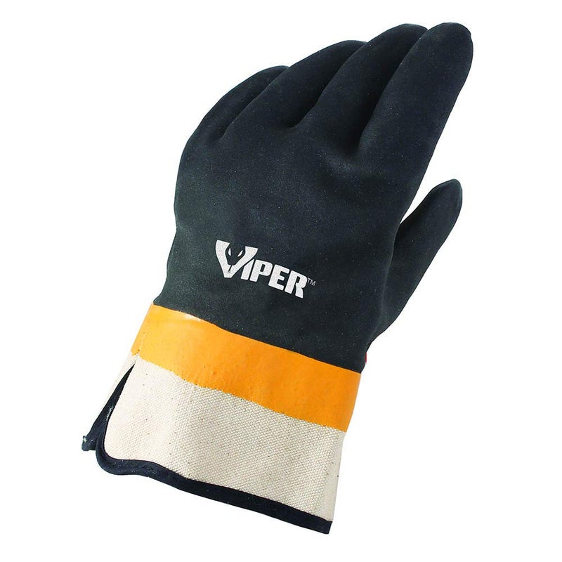 Galeton Viper Double Coated PVC Gloves Safety Cuff Black (Pack of 12) 7110,Large - Image 2